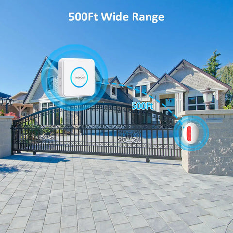 Image showing Dope Wireless Motion Sensor Door Chime With 35 Tones And Five Volume Levels installed on an outdoor gate.