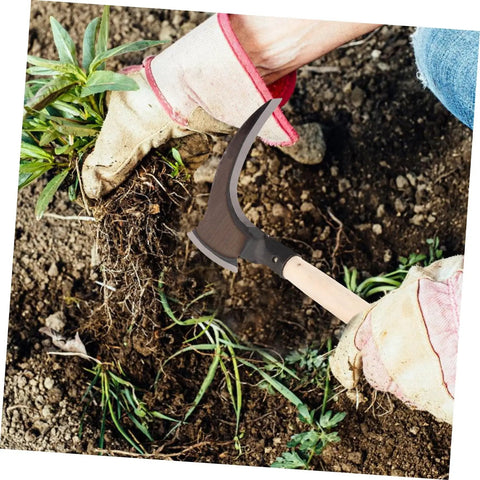 Portable Manganese Sickle For Garden Weeding And Harvesting With Ergonomic Handle used for uprooting plants in soil