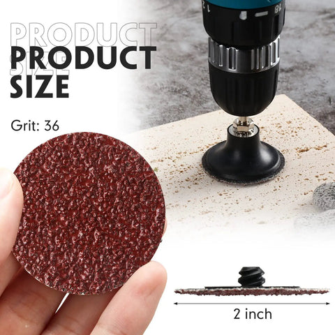 2 Inch 36 Grit Sanding Discs Pack Of 150 For Die Grinder Aluminum Oxide Discs For Surface Prep Workhorse Sanding Grinding Polishing Rust And Paint Removal Burr Cleanup Red Color