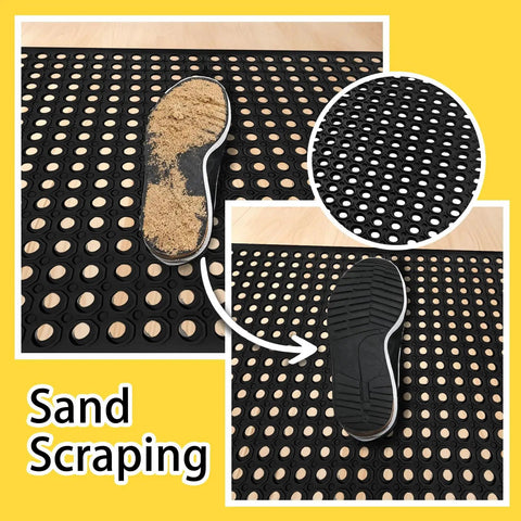 Heavy Duty Rubber Floor Mat With Drainage For Kitchens, Garages, Workshops And Outdoor Use, Anti Fatigue Mat, sand scraping use