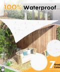 15 Ft Triangle Sun Shade Sail Canopy Waterproof UV Blocking Outdoor Cover For Patio Pergola Backyard Garden Deck