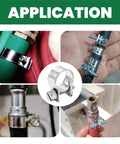 Application of 24 Piece Small Fuel Injection Hose Clamps Assortment Kit For Quarter Inch Five Sixteenth Inch And Three Eighth Inch ID Fuel Lines Adjustable Tube Clips For Auto Farm And Plumbing Use Clear Storage Box Included