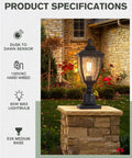 Outdoor Post Lights Dusk To Dawn Exterior Lamp Post Light Fixture With Pier Mount Base Black Cast Aluminum Water Glass Lantern