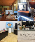 2 Pack Cable Management Boxes For Power Strips Hide Wires Cord Organizer Safe ABS Plastic displayed on various desks