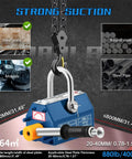 Heavy Duty Magnetic Lifter Hoist With Handle, 880 Lb Capacity, Two And A Half X Safety Factor shown lifting steel plate