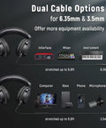 Studio Monitor Headphones For Recording With 50mm Drivers, Wired Over Ear Headphones With Detachable Cables For 3.5mm Or 6.35mm Jacks