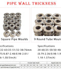 15 Square Pipe Moulds and 9 Round Tube Moulds for Heavy Duty Electric Pipe Bender With 15 Round And 9 Square Dies.