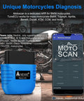Motorscan app screen on phone next to NEXAS Bluetooth OBD2 Scanner for Cars, Easy Plug In Check Engine Light Reader with Live Data.