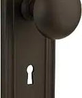 Oil Rubbed Bronze Mission Plate With Keyhole And New York Knob Double Dummy For Interior Doors With Push Pull Function