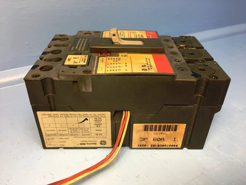 Hardened 3 Phase 3 Pole 60 Amp Circuit Breaker With Electronic Trip And Free Standing Mount Built For 600 Volt 50 60 Hz Systems rear view.