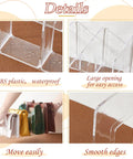 Close-up of Clear Plastic Purse Organizer For Closet, 13 By 6 By 5 Inches, 4 Section Shelf Dividers showing waterproof ABS plastic.