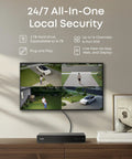 Image displaying a 4K NVR Security Camera System With PoE Wiring And 24 Seven Recording, S4 Max Triple Lens Bullet PTZ Cameras