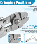 Close-up of crimping tool from Heavy Duty Fishing Crimping Tool Kit With Stainless Steel Pliers And 590 Crimp Sleeves Beads Set.