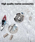 Boat Slam Latch Kit With Two Inch Lift Handle Deck Hatch Marine Grade Stainless Steel Zinc Alloy Flush Latches Pack Of Two With Two Backplates Fits Standard Two Inch Hole Cutout Door Thickness From Two To Twenty Millimeters Searoam
