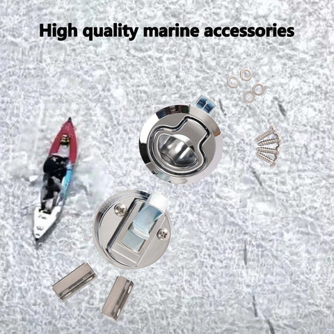 Boat Slam Latch Kit With Two Inch Lift Handle Deck Hatch Marine Grade Stainless Steel Zinc Alloy Flush Latches Pack Of Two With Two Backplates Fits Standard Two Inch Hole Cutout Door Thickness From Two To Twenty Millimeters Searoam