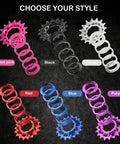 Single Speed Conversion Kit For Shimano HG Freehub With CNC 7075 Aluminum Cog And Spacer Set in six colors: pink, black, silver, red, blue, purple.