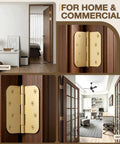 Rock Solid Heavy Duty Door Hinges Hit Four Inches Wide With Rounded Corners And A Slick Champagne Bronze Finish, installed on interior doors.