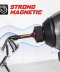 Impact driver with 52 Piece Magnetic Phillips Screwdriver Bit Set for Impact Drivers With PH1 PH2 PH3 and screws attached by magnetism.