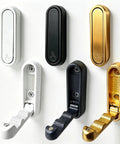 Tough As Nails Zinc Alloy Folding Wall Hooks Space Saver Flip Down Design For Coats Bags Hats And Keys Zero Clutter Vibe in gold, white, black.
