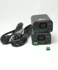 Web Power Switch With Cloud Remote Control And Built In Two Port Network Switch For Easy Remote Reboot NEMA 5 15 showing dual units and cables