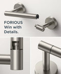 Pivoting Double-Post Toilet Paper Holder Wall Mount In Brushed Nickel Stainless Steel, Rustproof Tissue Roll Dispenser close-up