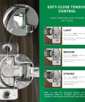 Two Pack Cabinet Hinges With 108 Degree Opening One Inch Overlay Screw On Compact Design Boss Level Soft Close Tension Settings