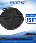 Four Pack Boat Dock Lines 3/8 Inch By 15 Feet Nylon Double Braided Rope with 12 Inch Loop Heavy Duty