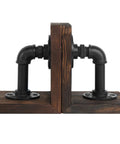 Legit Industrial Bookends Featuring Charred Pine And Genuine Metal Pipe Fittings And Badass 2 Piece Set for modern farmhouse desks.