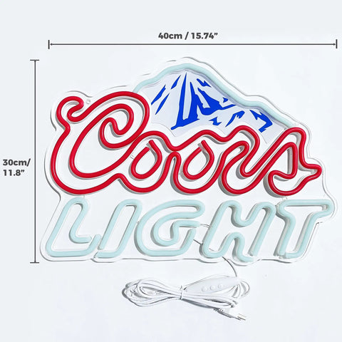 Beer Neon Sign LED Bar Light For Man Cave And Home Bar Decor Mountain Pattern Printing With Beer Logo Chill Mountain Wall Sign
