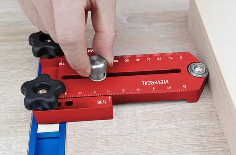 Thin Rip Jig For Table Saw With Extended Fence Guide Works With Router Tables And Saw Systems Perfect For Easy Repeating Narrow Strip Cuts And Precise Smooth Slices In Woodworking Projects, red precision tool on wood surface