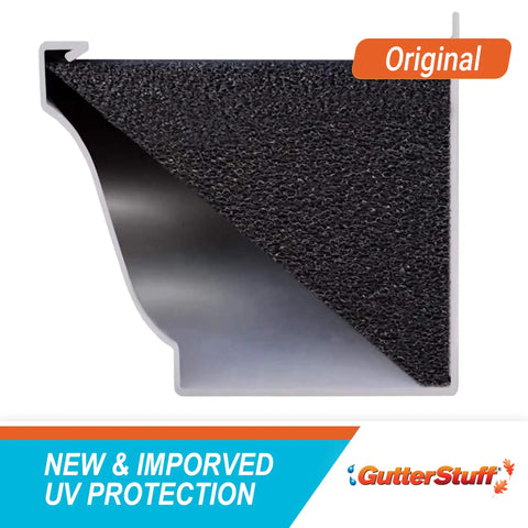 Cross-section of a Gutter Guard Foam Filter For 4 Inch K Style Gutters No Fuss Easy DIY Install Year Round Leaf Protection.