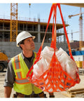 Beefy Heavy Duty Cargo Lifting Net For Ports And Construction Sites, Polyester Bungee Style Netting in use at a site