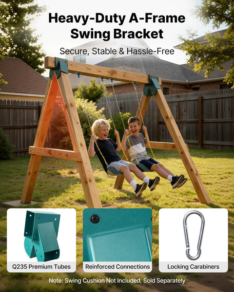 Heavy-Duty A-Frame Swing Set Brackets With Four Hangers For Backyard Playground Mounting Hardware Includes Two Brackets And Four Hangers Stable Outdoor Park Equipment Kit Green