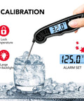 Instant Read Meat Thermometer With Dual Probe 2 In 1 Digital Kitchen Thermometer backlit LCD measuring ice water temperature
