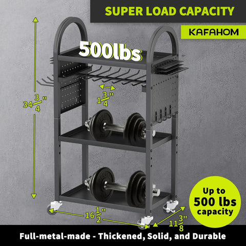 Front view of Beefy 4 Tier Rolling Tool Cart On Wheels With 8 To 12 Drill Holders Metal Utility Organizer For Garage Workshop And Warehouse Ultra Capacity Tool Storage Rack On Wheels