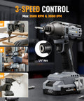 Pro Grade Two Speed Cordless Drill And Impact Driver Combo Kit With Two Long Lasting Lithium Ion Batteries Hella Tough Heavy Duty Power Tool Set showcasing 3-speed control and 1/4" hex.