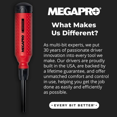 Tamperproof Security Screwdriver Set With Multi Bit Kit One Quarter Inch Hex Shaft Hex Pin Spanner Pin And Torx Pin Compact Pro Grade Security Bit Set With Palm Saver Cap And EZ Guide Collar red handle