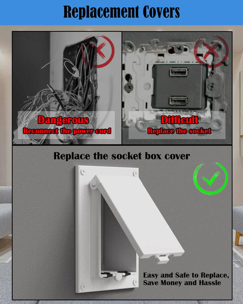 Tough As Nails Type 3r Enclosure Cover Dbvw One Outdoor Electrical Box Replacement Cover For Wet Locations Vertical Rain Or Shine Tough Outlet Box White Two Pack, showing easy installation steps.