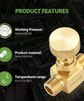 Litorange brass needle valve, 2-pack, heavy-duty, 1/4 in NPT male to 1/4 in NPT female