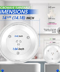 14.18 Inch Microwave Turntable Plate Replacement Glass Dish For Quick Reheat And Even Cooking Durable Exact Replacement Fits WB49X10063 Ovens And Most Standard Microwave Models diagram with dimensions