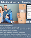 Smart QR Label Set for Go-To Organization Moving and Storage 45 Unique 2.5 by 3 Inch Paper Labels Peel and Stick on boxes and app view