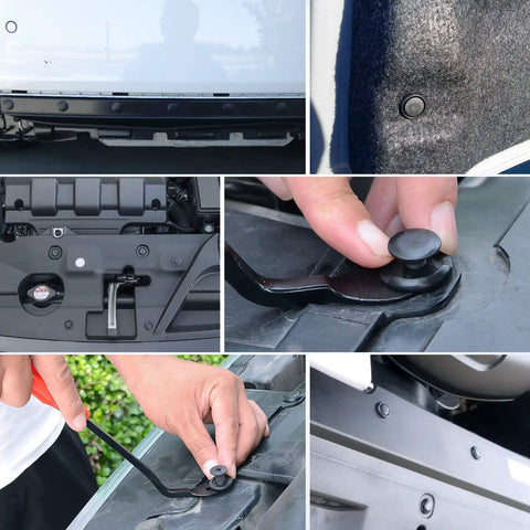 Close-up of Universal Car Retainer Clip Kit With Remover used on car bumper and trim panels, showcasing nylon push rivets.