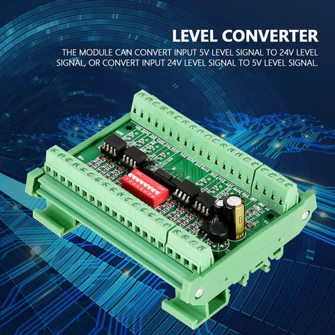 8 Channel Level Converter Module For 5V To 24V Mutual NPN PNP Square Wave 10MHz PLC Ready plug and play friendly module