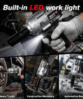 Badass 21V Cordless Impact Wrench With Brushless Motor Offers Killer Torque Up To 737 Foot Pounds to work on heavy machinery.