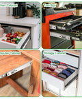 Soft Close Drawer Slides 9.4 Inch Full Extension Ball Bearing Rails for kitchen, tool box, computer, and storage cabinets in use