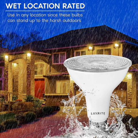 Heavy Duty Led Par30 Flood Light Bulbs 75 Watt Equivalent 2700K Warm White Wet Rated Indoor Outdoor Spotlight Four Pack Solid Build Plug And Play Delivers Smooth Illumination With No Sweat Or Hassle