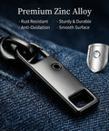 Close-up of black zinc alloy zipper slider from 20 Piece Black Zipper Slider Replacement Kit For Luggage Jackets Backpacks And Clothes No Tools Needed Quick Fix With Durable Pull Tabs Restores Smooth Zip And Keeps Your Gear On The Move on denim fabric.
