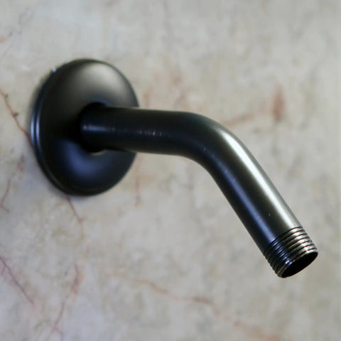 6 Inch Solid Stainless Steel Shower Arm And Flange, Wall Mount Replacement For High Pressure And Handheld Showerheads installed on wall