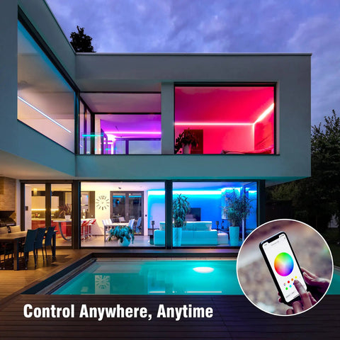 Smart WiFi LED Multicolor Light Strip 5M No Hub Needed Works With Google Assistant RGBW 1800 Lumens home lighting