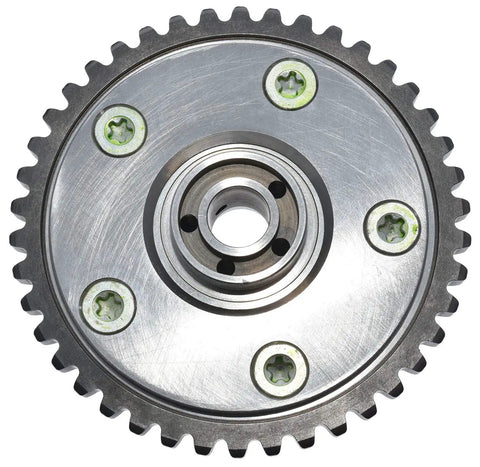 Heavy Duty Variable Timing Sprocket With Corrosion Resistant Housing And Brackets, top view showing intricate gear design.